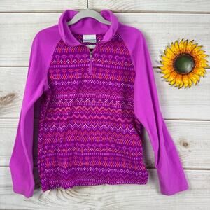 columbia girls glacial II fleece‎ 1/2 zip top size medium 10/12